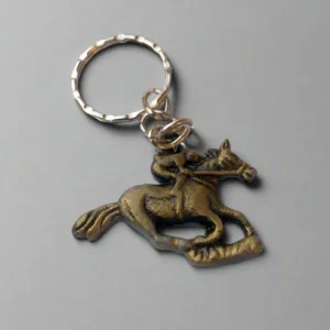 Derby-Horse-Keyring-Antique-Bras