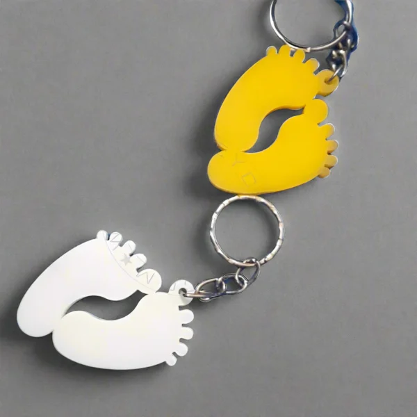 Double-Feet-Pedicure-Plastic-Keychain