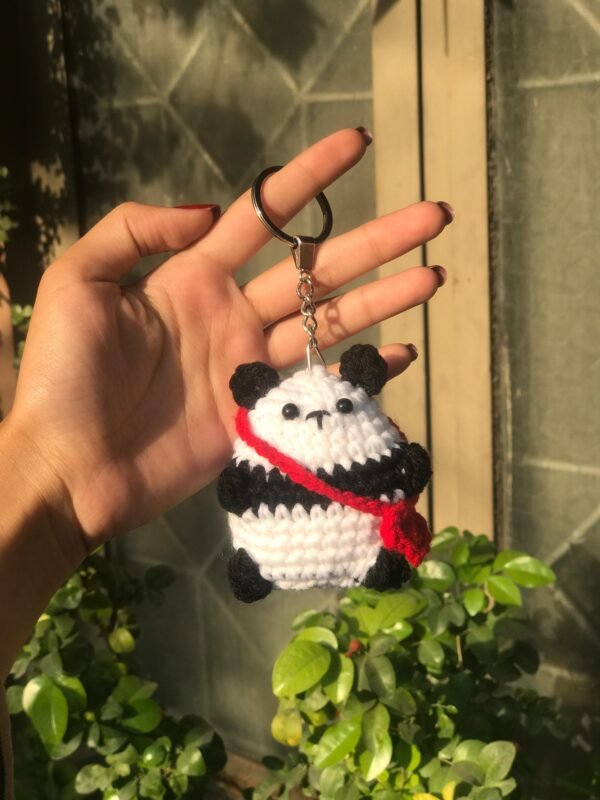 Handcrafted Crochet Panda Keychain