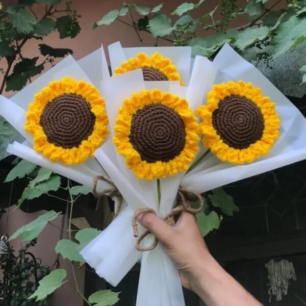 Handcrafted Sunflower Charm Bouquet - Image 2