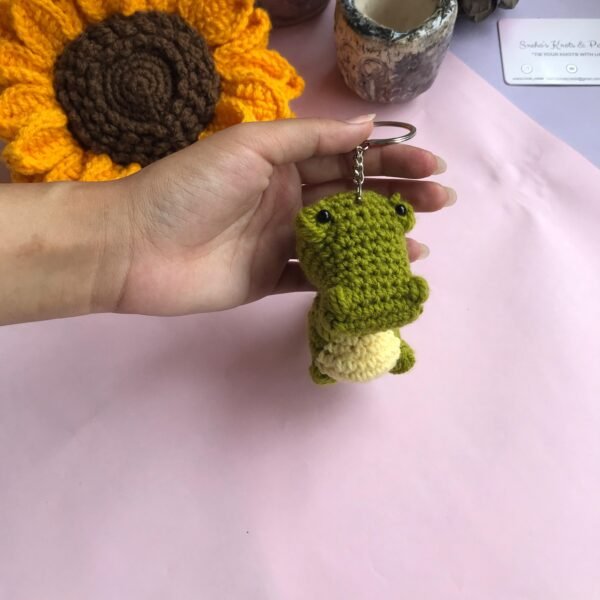 Handmade Crochet Alligator Keychain - Image 3