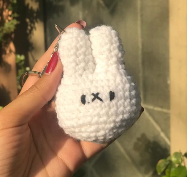 Handmade Crochet Bunny Keychain - Image 4