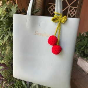 Handmade Crochet Cherry Bag Charm