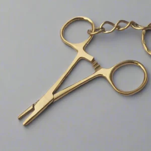 Gold Plated Needle Keychain