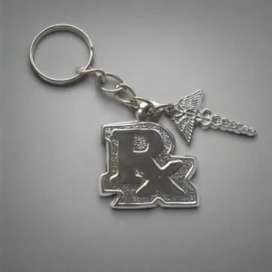 RX Medical Symbol Charm Keychain