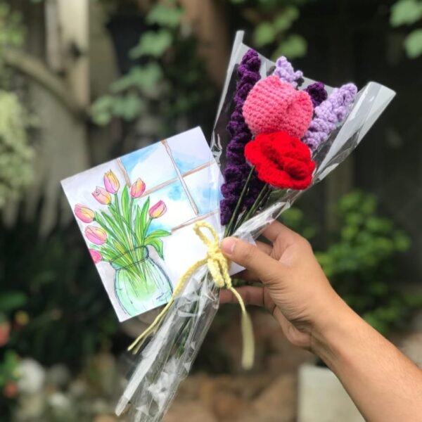 Handcrafted Colorful Trio Bouquet - Image 2