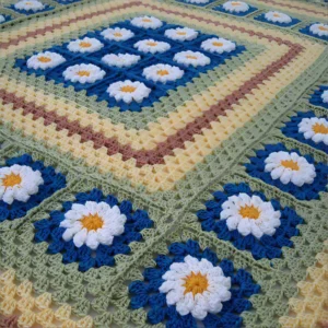 Handmade Multicolored Crochet Bed Sheet