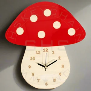 Mushroom Kids Acrylic Wood Clock"