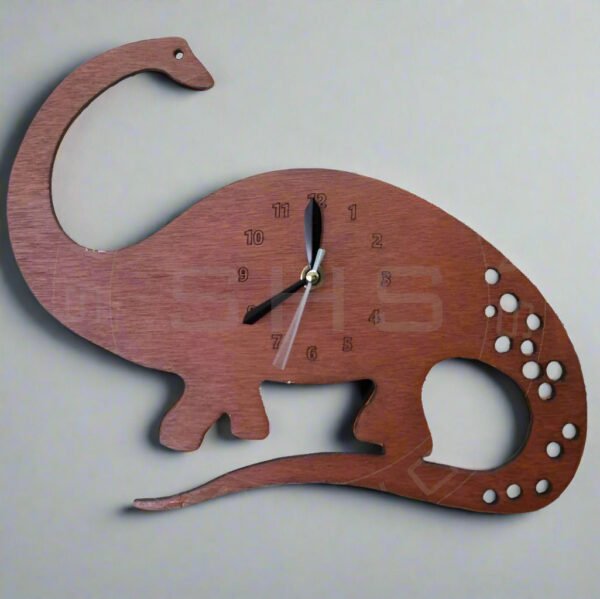"Dinosaur Plywood Laser Cut Clock"