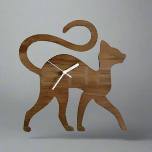 Cat Kids Wooden Wall Clock