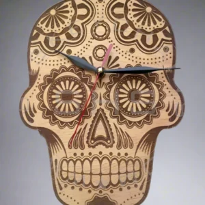 Sugar Skull Wooden Wall Clock