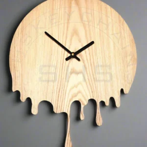 Dripping Wooden Laser Cut Clock