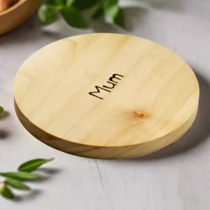 Customizable Wooden Name Coaster Set